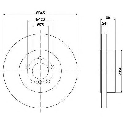 HELLA PAGID 8dd355119281 -  Тормозной диск